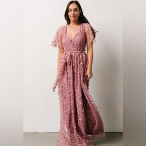 Baltic Born Mauve Lace Maxi Dress